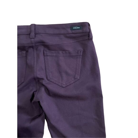 Liverpool Madonna Size 2/26 Petite Dark Plum Aubergine Zip Up Stretch Pants - Picture 3 of 10